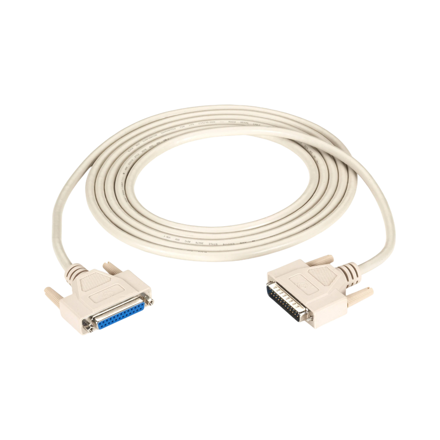 Black Box 10fts DB25 RS-232 Male to Female Shielded Cable (White) — Being Shipped