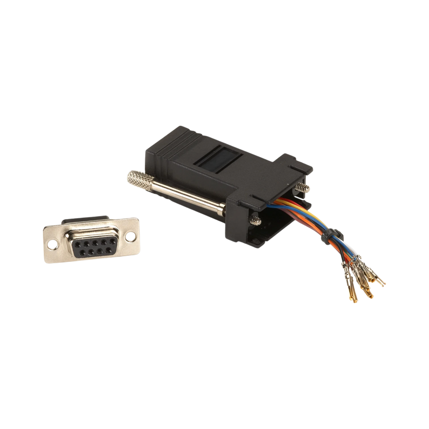 Black Box Modular Adapter Kit DB9 to RJ45 (Black) — Being Shipped