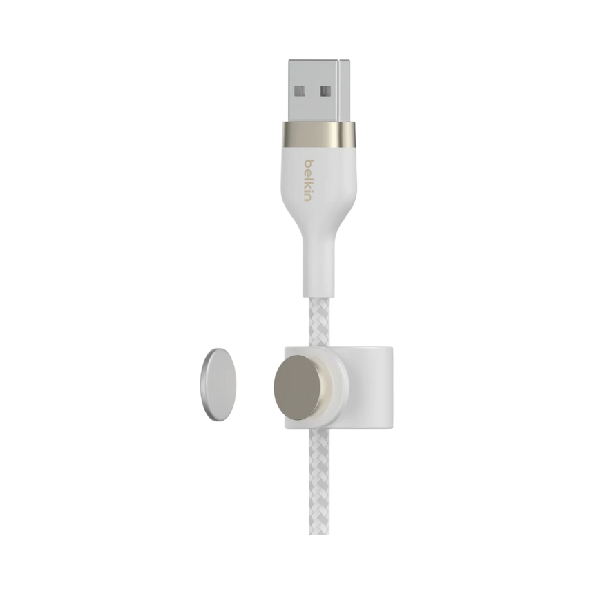 Belkin BoostCharge Pro Flex Lightning to USB-A Cable 6.6ft (White) — Being Shipped
