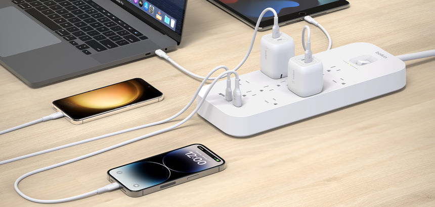 Belkin 12-Outlet Surge Protector with USB-C and USB-A Ports (White) — Being Shipped