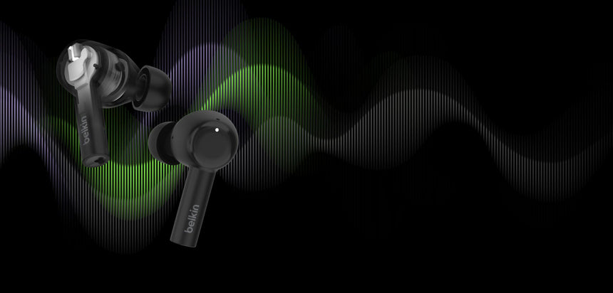 Belkin SoundForm Pulse Noise-Canceling Earbuds (Black) — Being Shipped