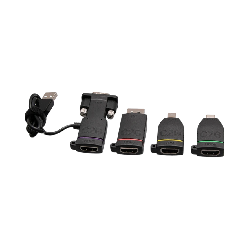 C2G Universal 4K HDMI Adapter Ring with Color Coded Mini DisplayPort, DisplayPort, USB-C, and VGA — Being Shipped