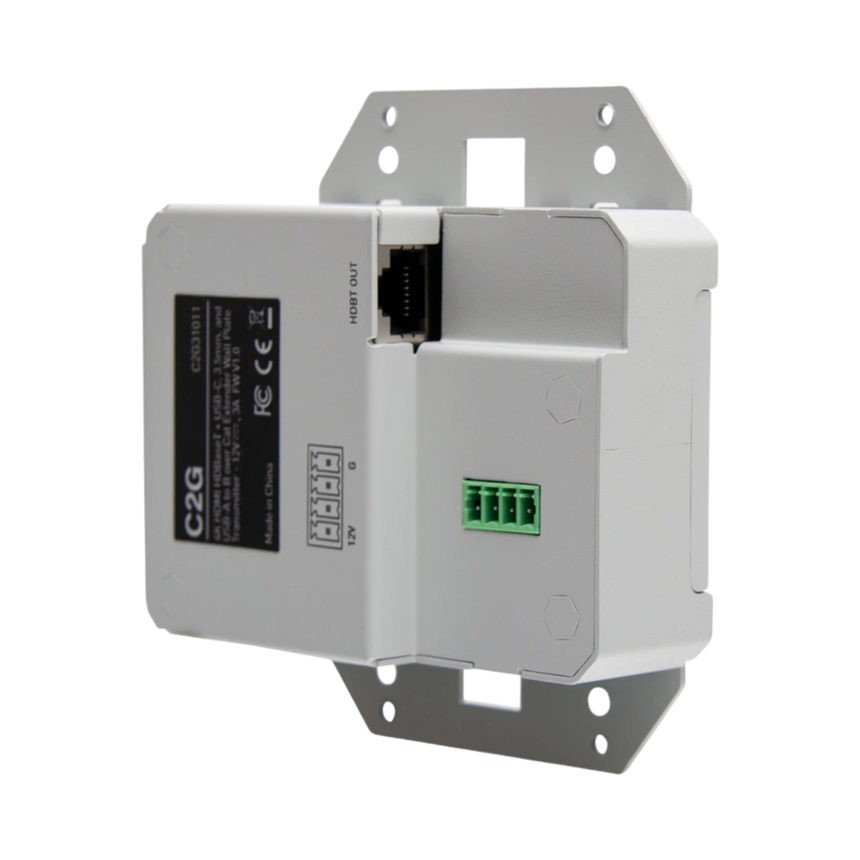 C2G HDMI HDBaseT + USB-C, 3.5mm, and USB-B to A over Cat Extender Wall Plate Transmitter to Box Receiver, 4K 60Hz — Being Shipped