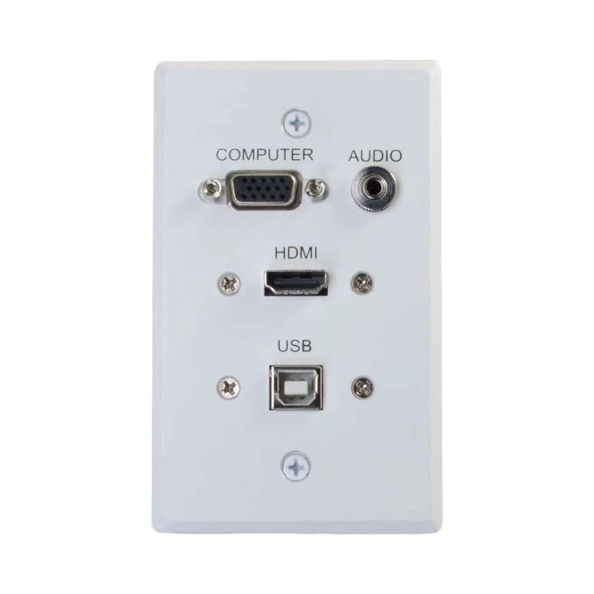 C2G HDMI, VGA, 3.5mm Audio and USB Pass Through Single Gang Wall Plate (White) — Being Shipped