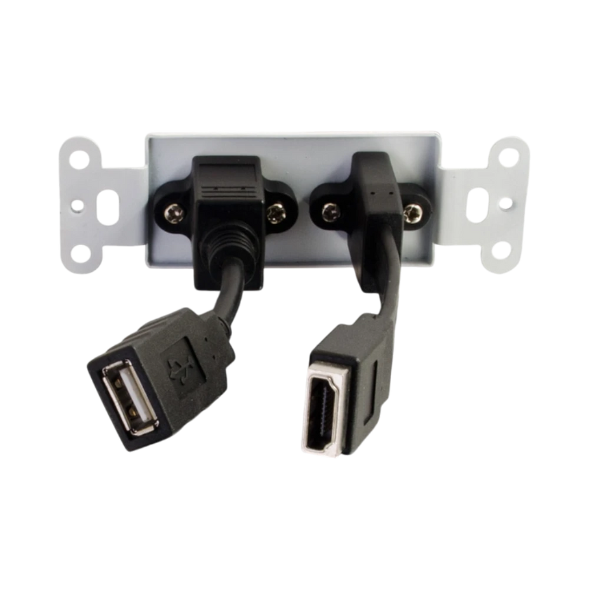 C2G HDMI and USB Pass Through Wall Plate (White) — Being Shipped