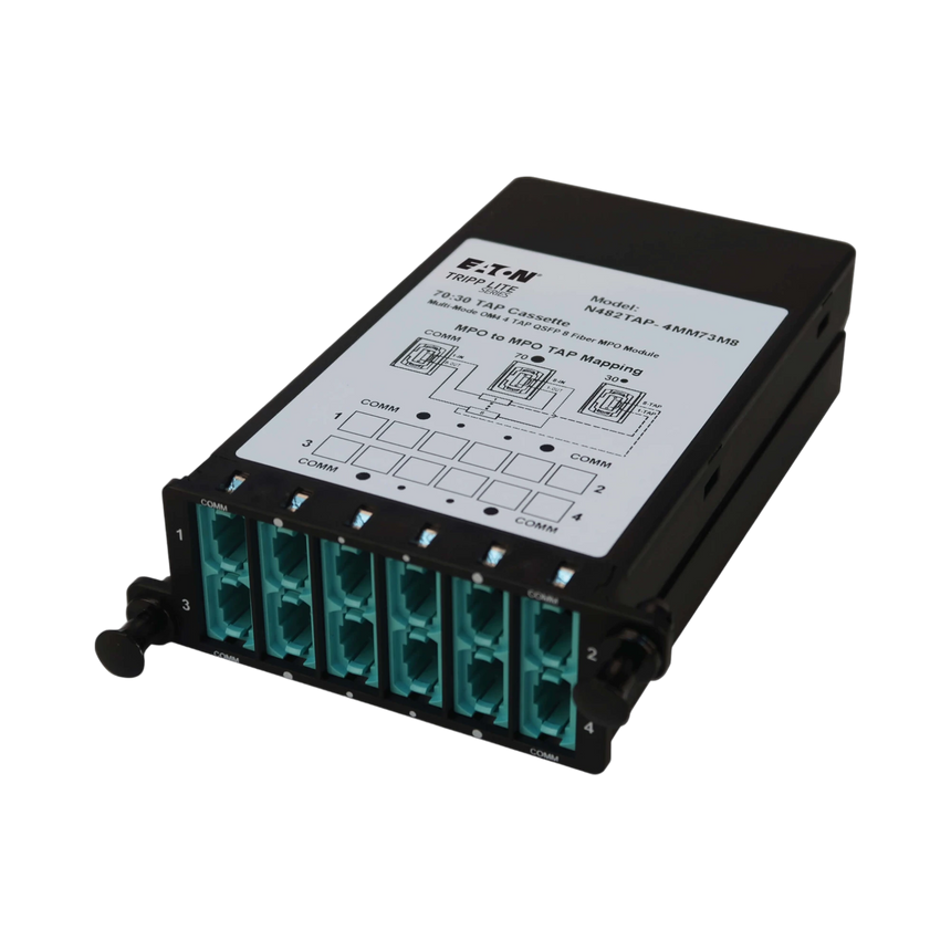 Tripp Lite Fiber TAP Cassette, Multimode, 8-Fiber MPO to MPO, 4 Monitoring Ports, 70/30 Split — Being Shipped