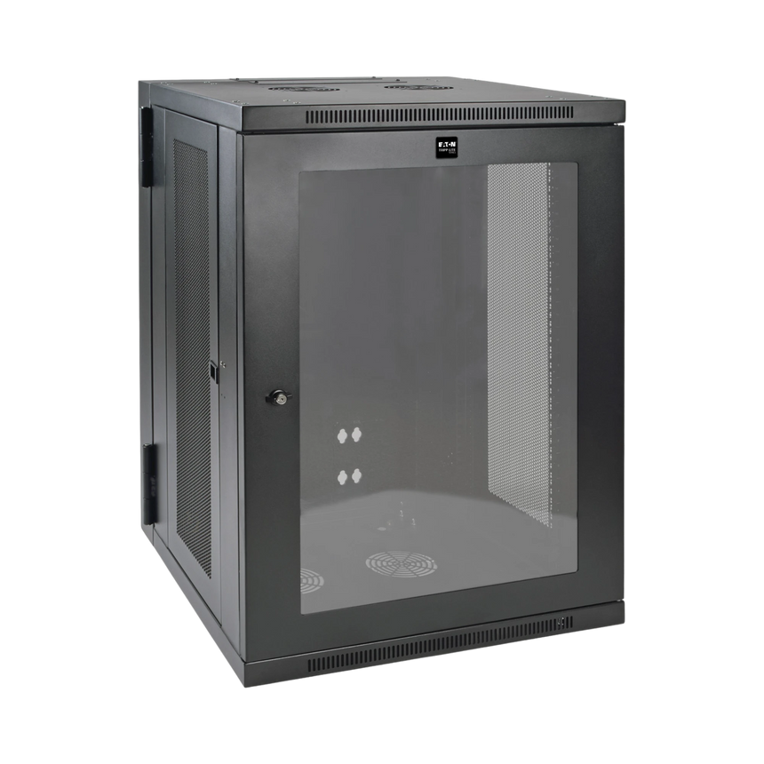 Tripp Lite SmartRack 18U Low-Profile Switch-Depth Wall-Mount Half-Height Rack Enclosure, Clear Acrylic Window, Hinged Back — Being Shipped