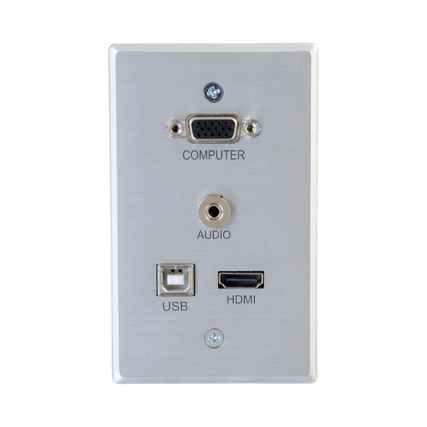 C2G RapidRun VGA + 3.5mm + HDMI and USB Pass Through Single Gang Wall Plate — Being Shipped