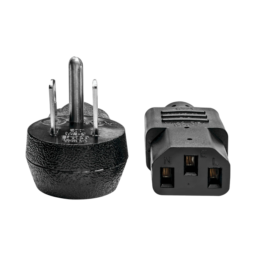 Tripp Lite Computer Power Cord, Right-Angle NEMA 5-15P to C13 - Heavy-Duty, 15A, 125V, 14 AWG, 10ft, Black — Being Shipped