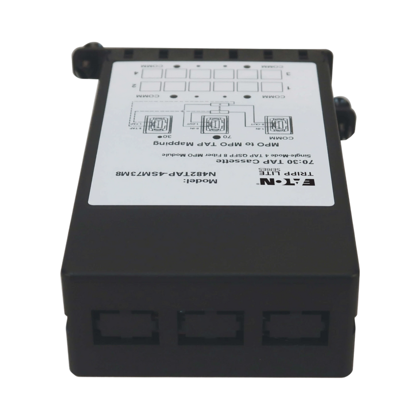 Tripp Lite Fiber TAP Cassette, Singlemode, 8-Fiber MPO to MPO, 4 Monitoring Ports, 70/30 Split — Being Shipped