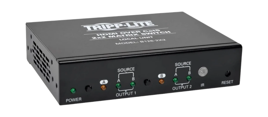 Tripp Lite 2 x 2 HDMI over Cat5/6 Matrix Splitter Switch, Box-Style Transmitter for Video/Audio, Up to 125 ft. (38 m), TAA — Being Shipped