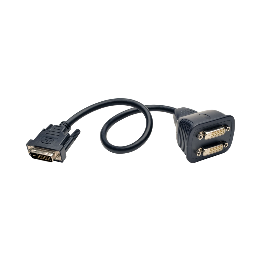 Tripp Lite DVI Y Splitter Cable, Digital Monitors (DVI-D M to 2x F), 1 ft. (0.31 m) — Being Shipped