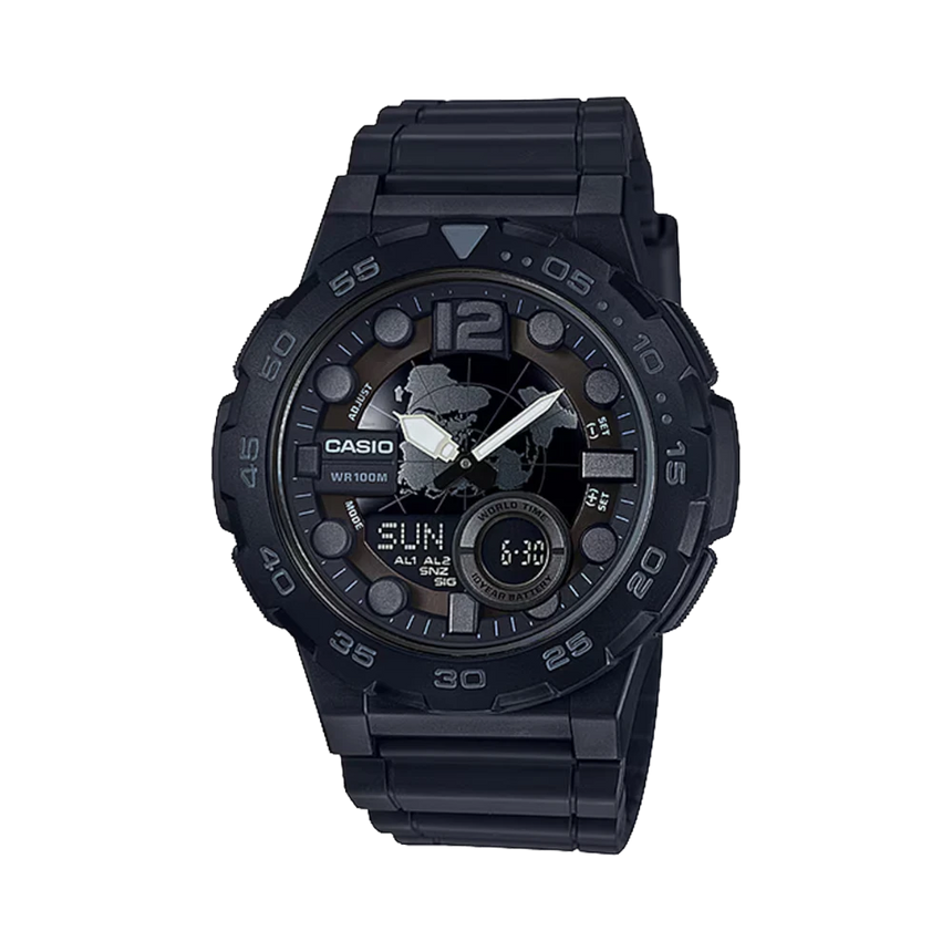 Casio Men's Black Analog-Digital Watch with 10-Year Battery — Being Shipped