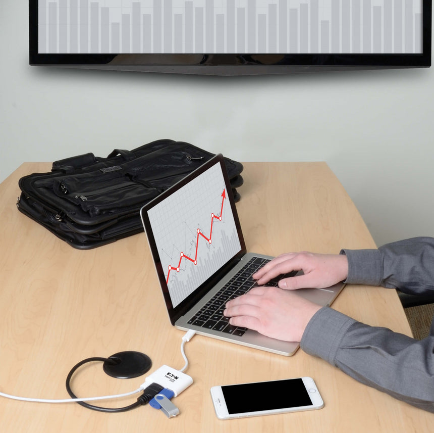 Tripp Lite USB-C to HDMI 4K Adapter with USB 3.x (5Gbps) Hub Ports and 60W PD Charging, HDCP, White — Being Shipped