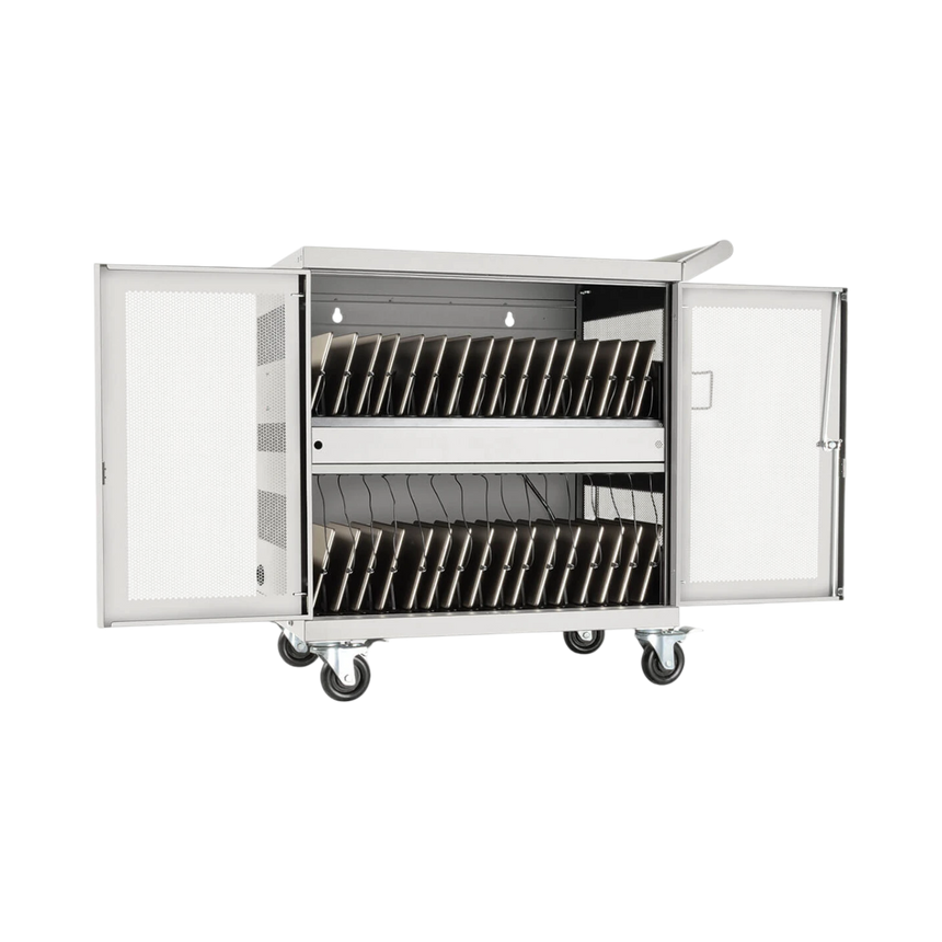 Tripp Lite Multi-Device Charging Cart, 32 USB Ports, iPad and Android Tablets, Wall-Mount Option, White — Being Shipped