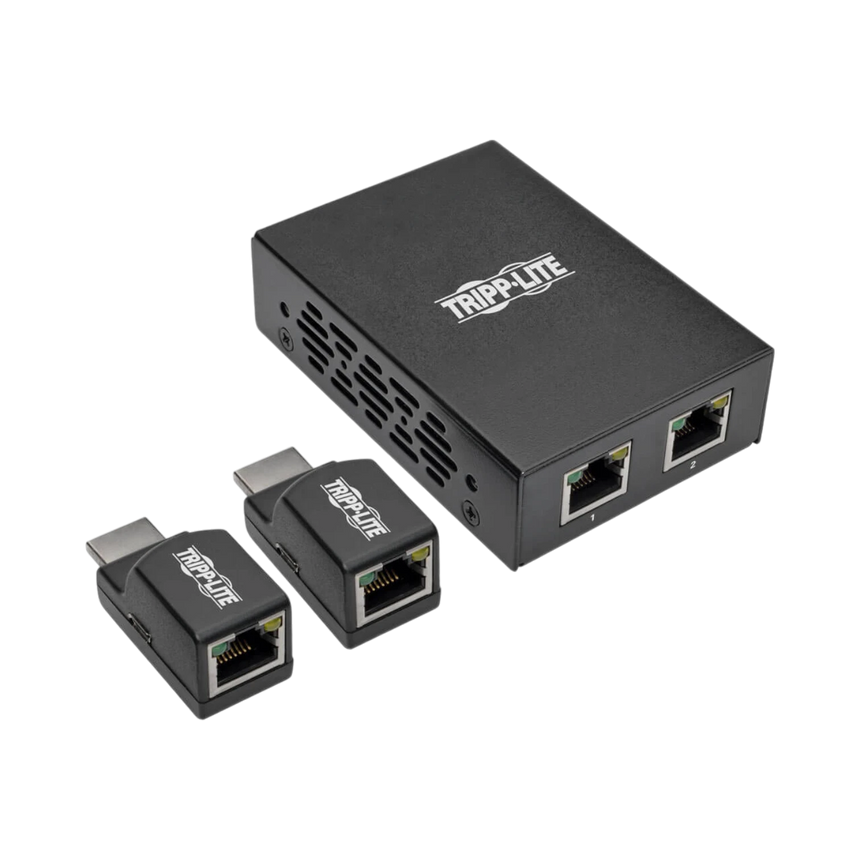 Tripp Lite 2-Port HDMI over Cat5/6 Extender Kit, Box-Style Transmitter, 2 Mini Receivers, PoC, Up to 100 ft. (30 m), TAA — Being Shipped