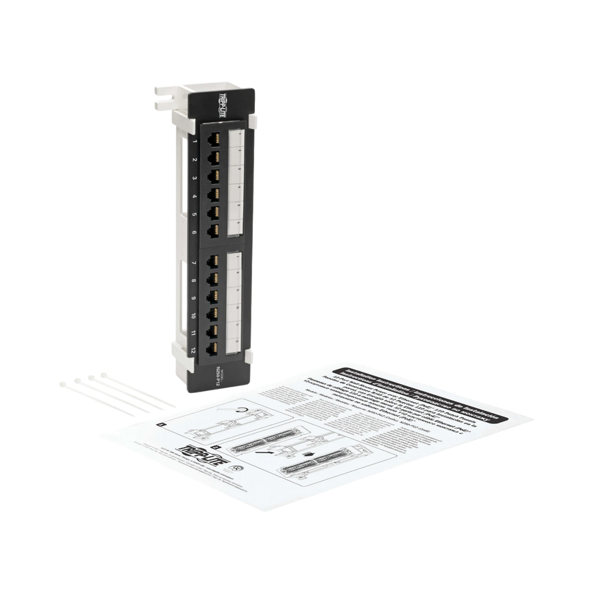Tripp Lite Cat6 Wall-Mount 12-Port Patch Panel, PoE+ Compliant, 110/Krone, 568A/B, RJ45 Ethernet, TAA — Being Shipped