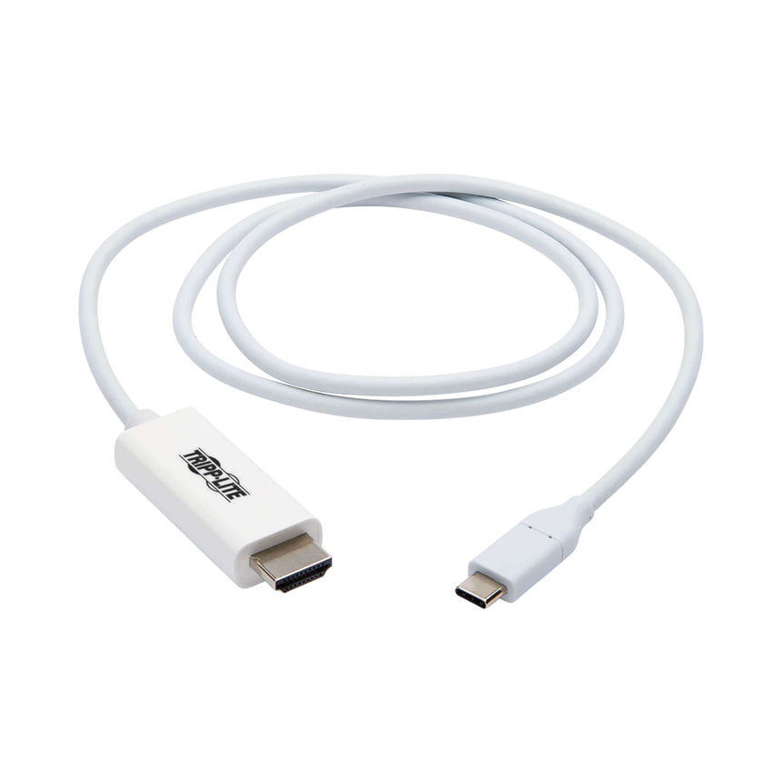 Tripp Lite USB-C to HDMI Adapter Cable (M/M), 4K 60 Hz, 4:4:4, Thunderbolt 3 Compatible, White, 3 ft. (0.9 m) — Being Shipped
