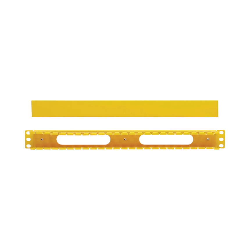Tripp Lite Horizontal Cable Manager - Finger Duct with Cover, Yellow, 1U — Being Shipped