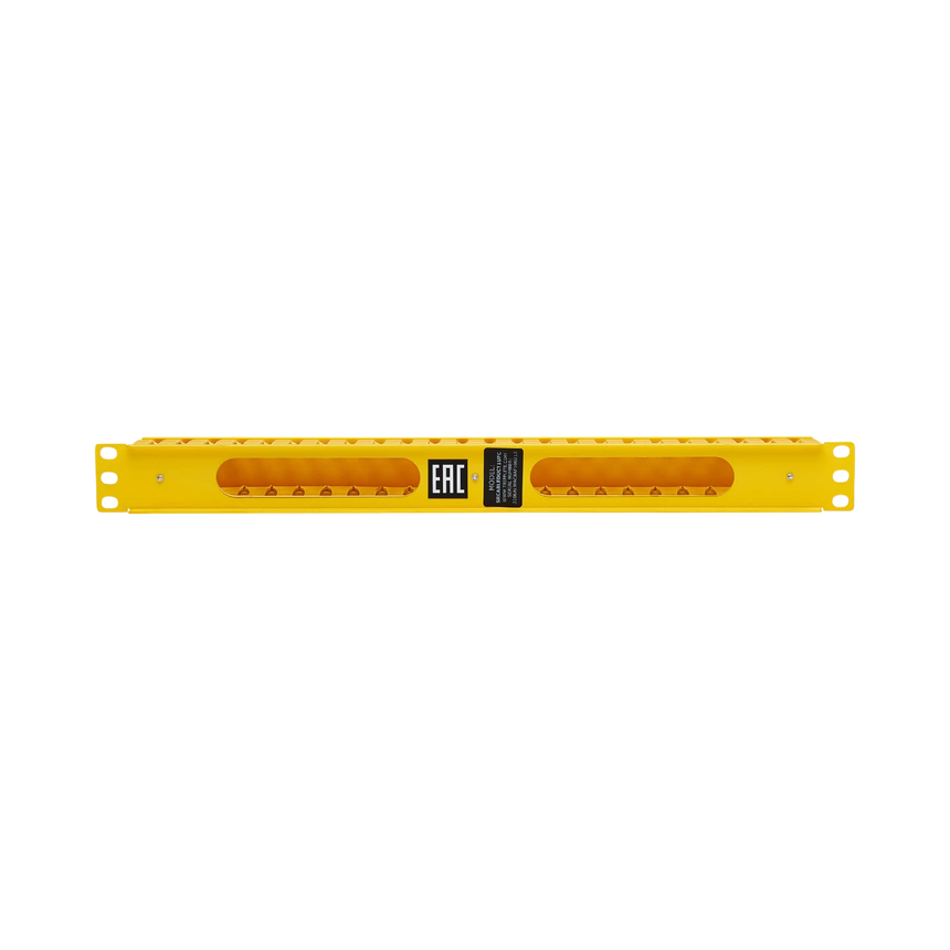 Tripp Lite Horizontal Cable Manager - Finger Duct with Cover, Yellow, 1U — Being Shipped