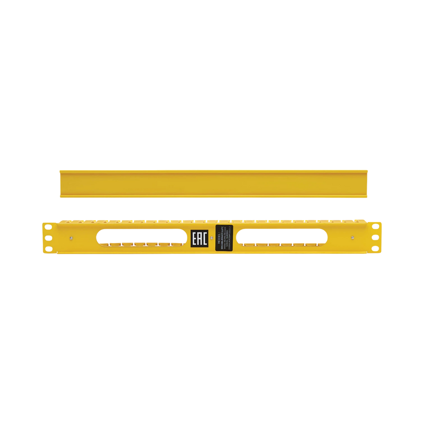 Tripp Lite Horizontal Cable Manager - Finger Duct with Cover, Yellow, 1U — Being Shipped