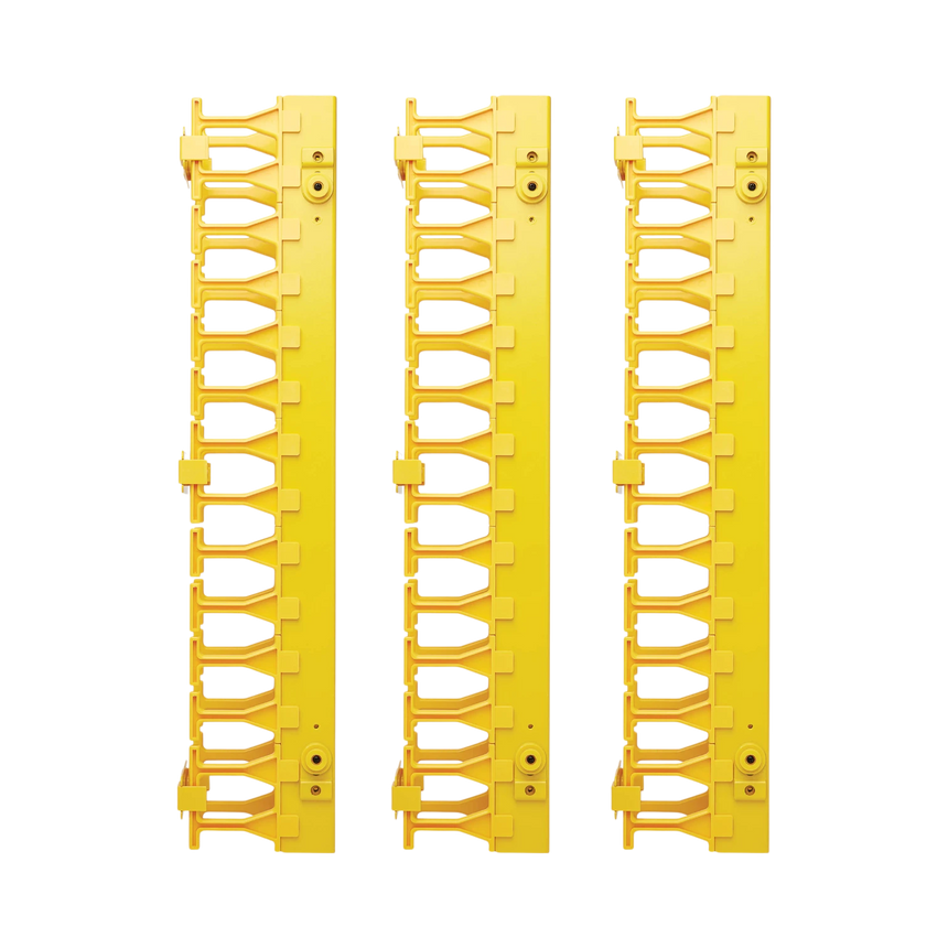 Tripp Lite High-Capacity Vertical Cable Manager, Double Finger Duct, Yellow, 6 ft. (1.8 m) — Being Shipped