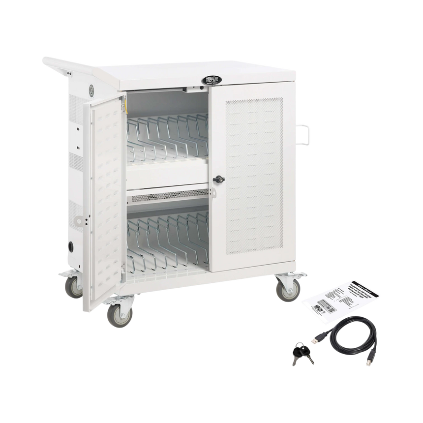 Tripp Lite Safe-IT Multi-Device UV Charging Cart, Hospital-Grade, 32 USB Ports, White — Being Shipped
