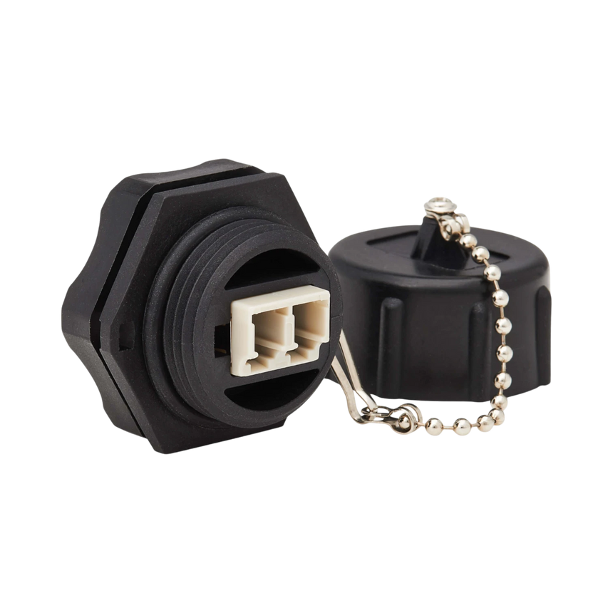 Tripp Lite Rigid Industrial IP68 Duplex Multimode Fiber Coupler (LC/LC) with Dust Cap, 10G Ethernet, TAA — Being Shipped