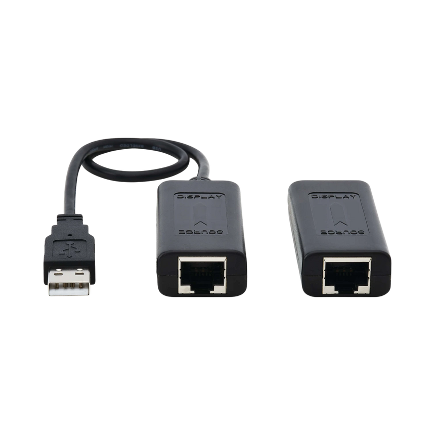 Tripp Lite 1-Port USB over Cat5/Cat6 Extender Kit with Power over Cable, USB 2.0, Up to 164.04 ft. (50M), Black, TAA — Being Shipped