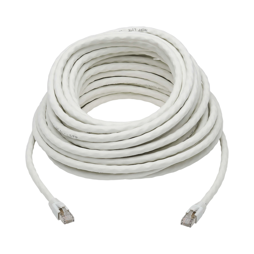Tripp Lite Cat8 25G/40G-Certified Snagless Shielded S/FTP Ethernet Cable (RJ45 M/M), PoE, White, 50 ft. (15.24 m), TAA — Being Shipped