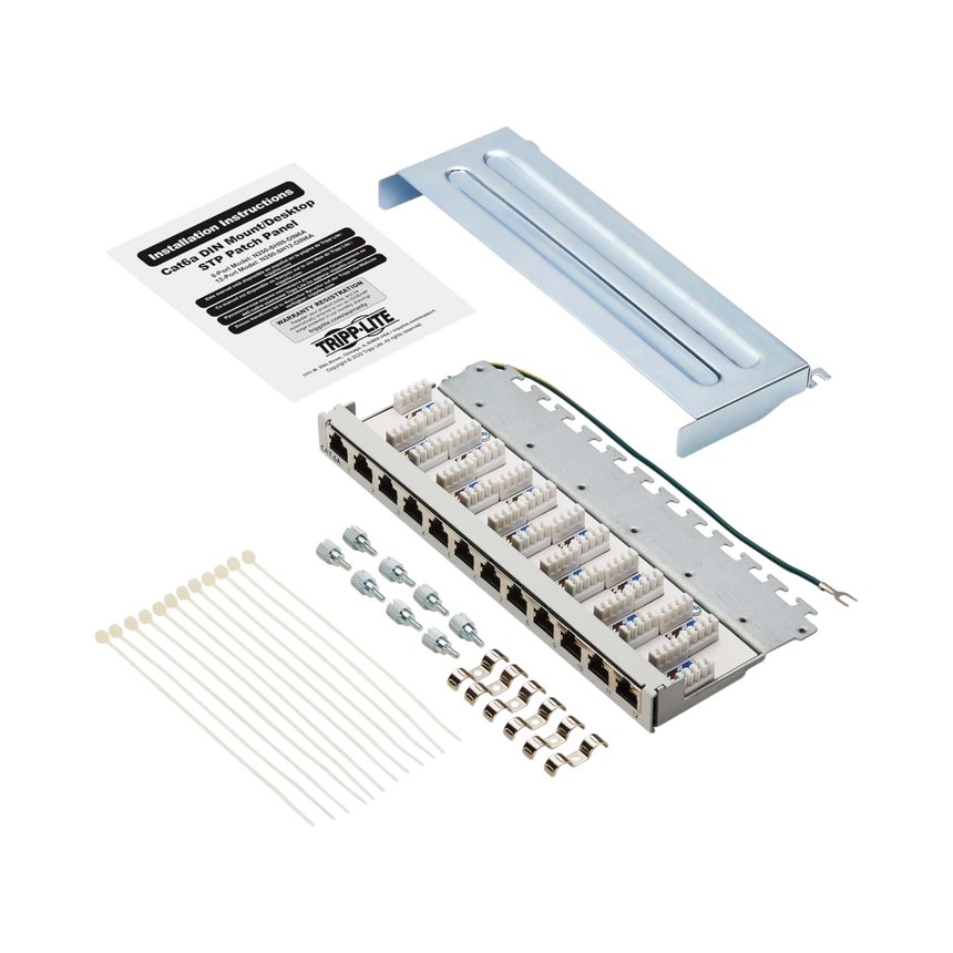 Tripp Lite Cat6a STP Patch Panel, 12 Ports, DIN Rail or Wall Mount, TAA — Being Shipped