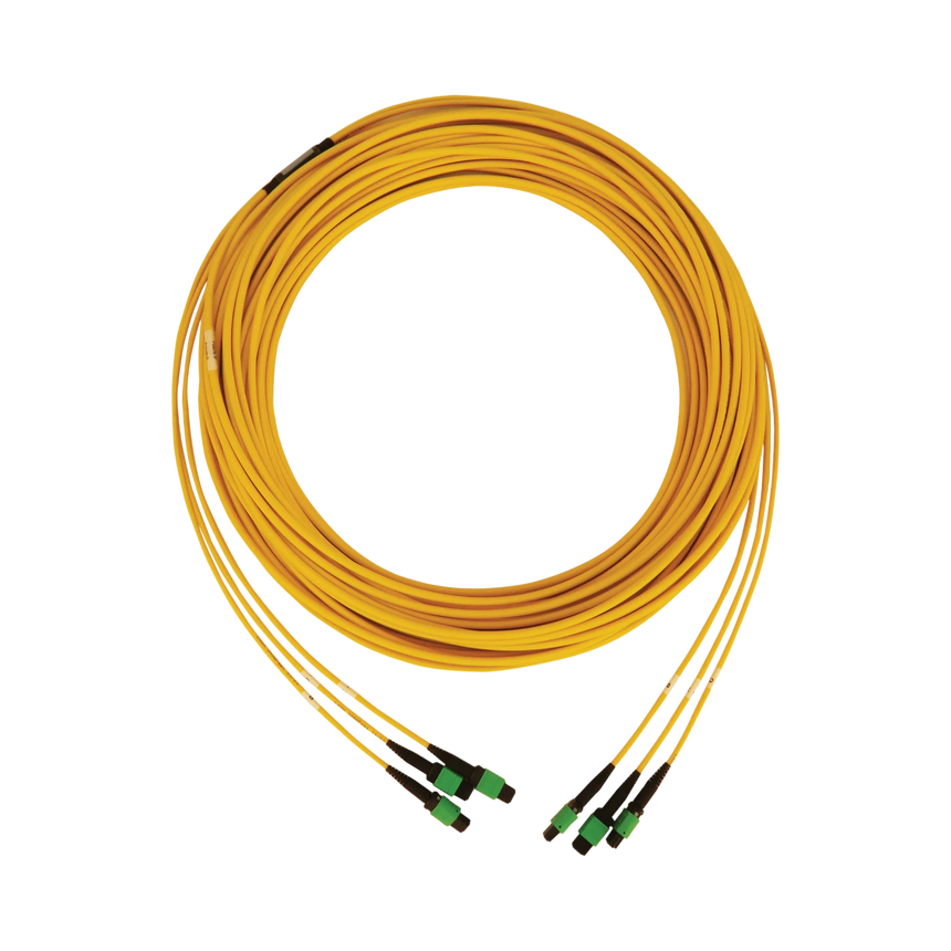 Tripp Lite 40/100G Singlemode 9/125 OS2 Fiber Optic Cable (3x8F MTP/MPO-APC F/F), LSZH, Yellow, 30m (98 ft.) — Being Shipped