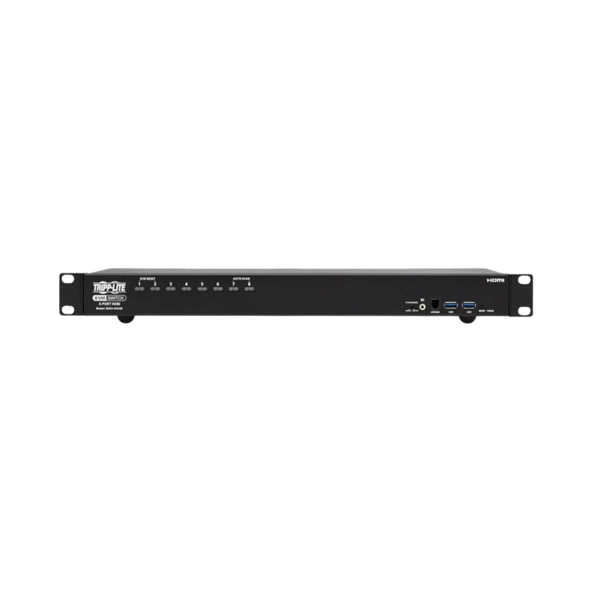 Tripp Lite 8-Port 4K HDMI/USB KVM Switch, 4K 60 Hz Video/Audio, USB Peripheral Sharing, 1U Rack-Mount, TAA — Being Shipped