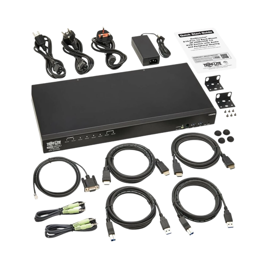 Tripp Lite 8-Port 4K HDMI/USB KVM Switch, 4K 60 Hz Video/Audio, USB Peripheral Sharing, 1U Rack-Mount, TAA — Being Shipped