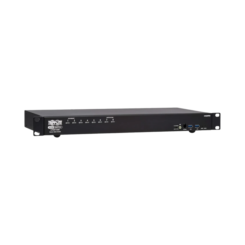 Tripp Lite 8-Port 4K HDMI/USB KVM Switch, 4K 60 Hz Video/Audio, USB Peripheral Sharing, 1U Rack-Mount, TAA — Being Shipped