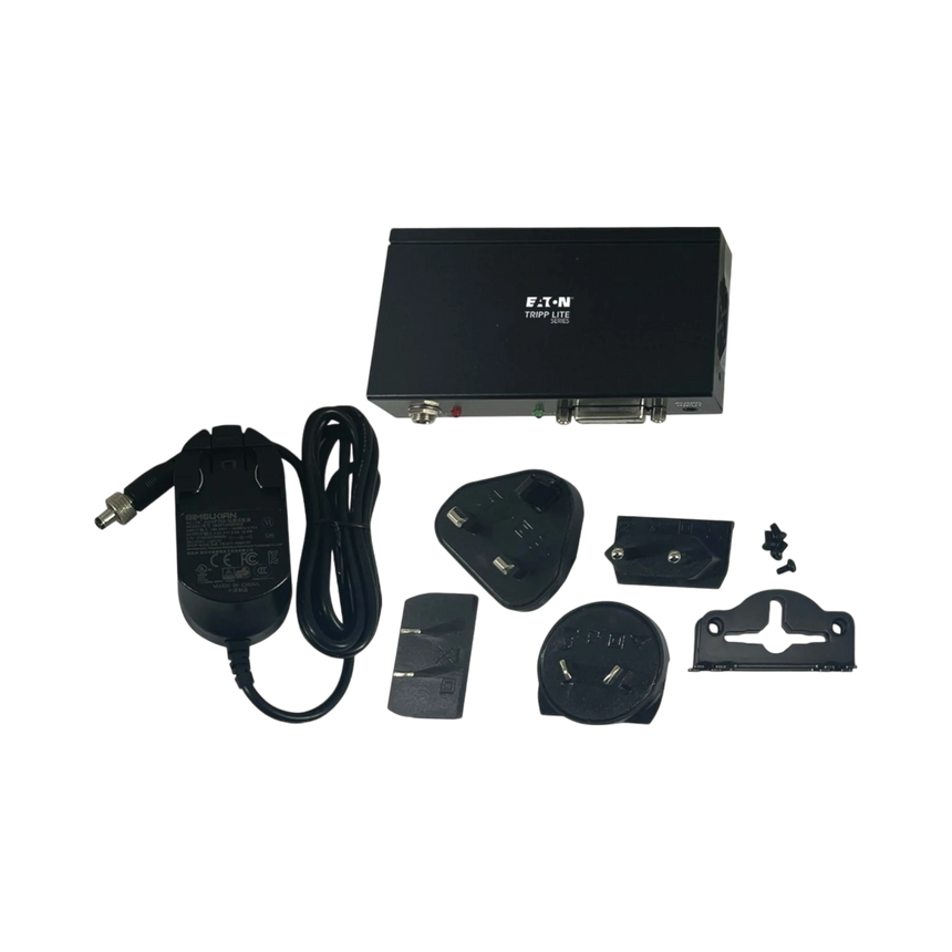 Tripp Lite 2-Port DVI Splitter with Audio and Signal Booster, Single-Link 1080p @ 60 Hz (DVI-D F/2xF), International Plug Adapters, TAA — Being Shipped