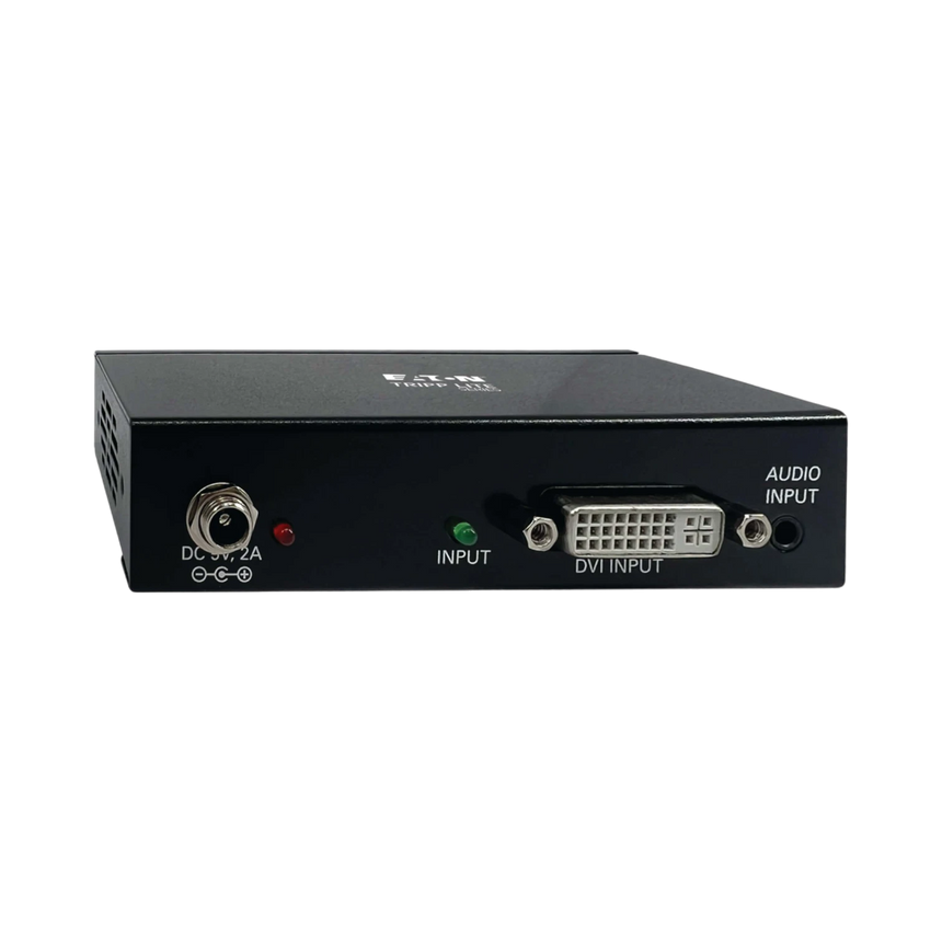 Tripp Lite 2-Port DVI Splitter with Audio and Signal Booster, Single-Link 1080p @ 60 Hz (DVI-D F/2xF), International Plug Adapters, TAA — Being Shipped