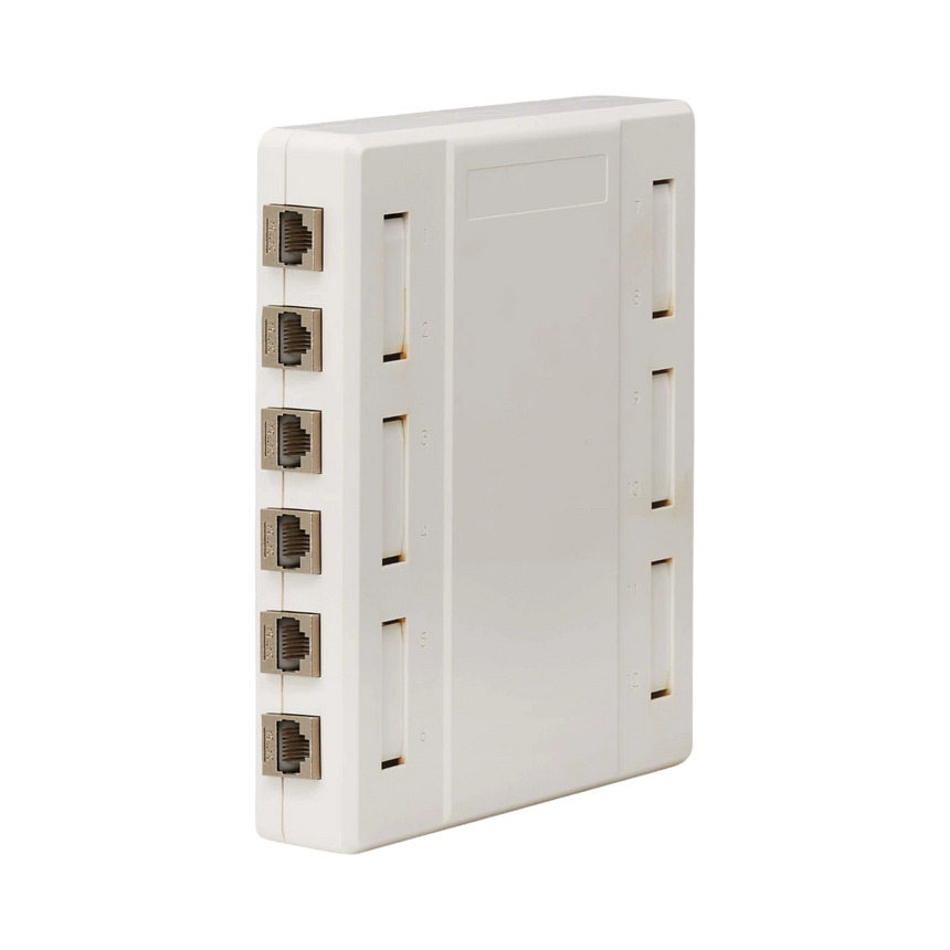 Tripp Lite Surface-Mount Box for Keystone Jacks, 12 Ports, White, TAA — Being Shipped