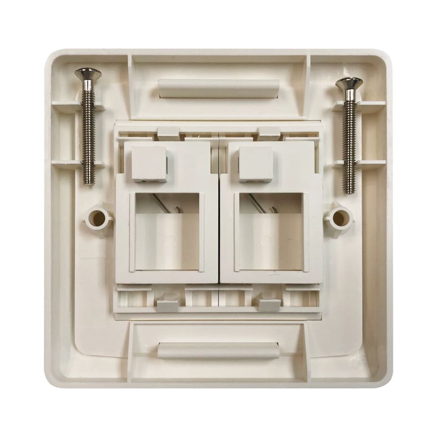 Tripp Lite 2-Port UK-Style Wall Plate, Unloaded Shuttered Module, White — Being Shipped