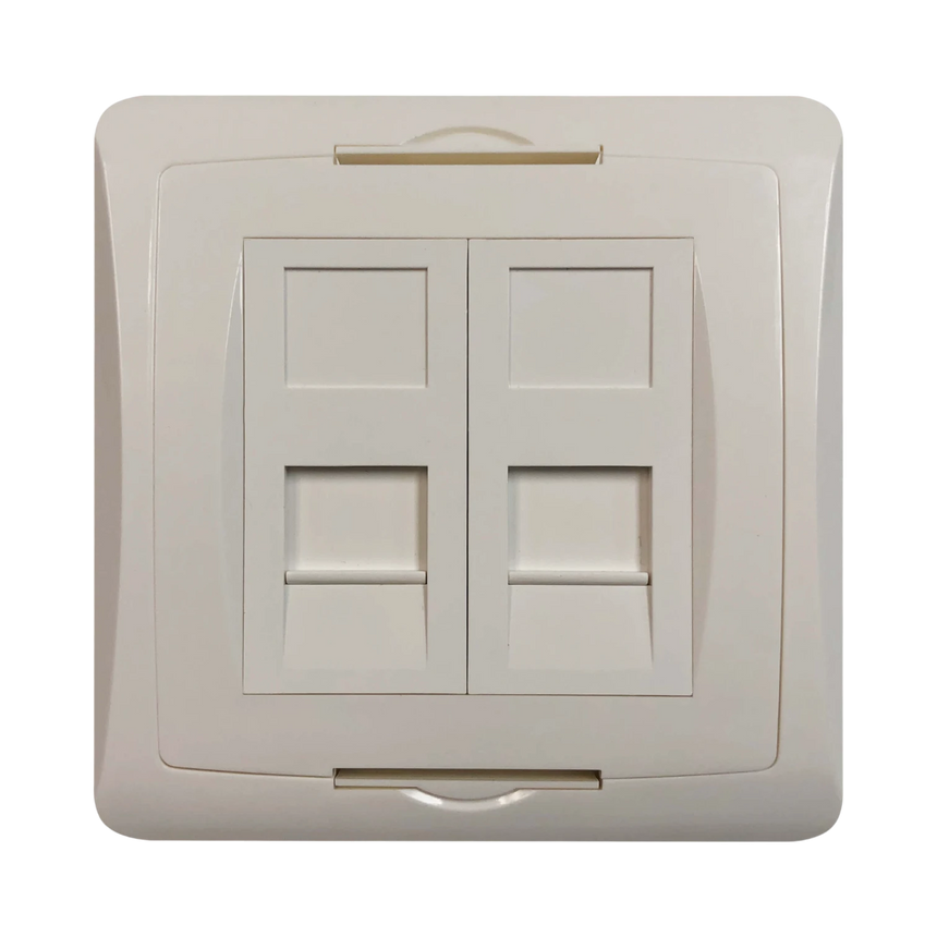 Tripp Lite 2-Port UK-Style Wall Plate, Unloaded Shuttered Module, White — Being Shipped