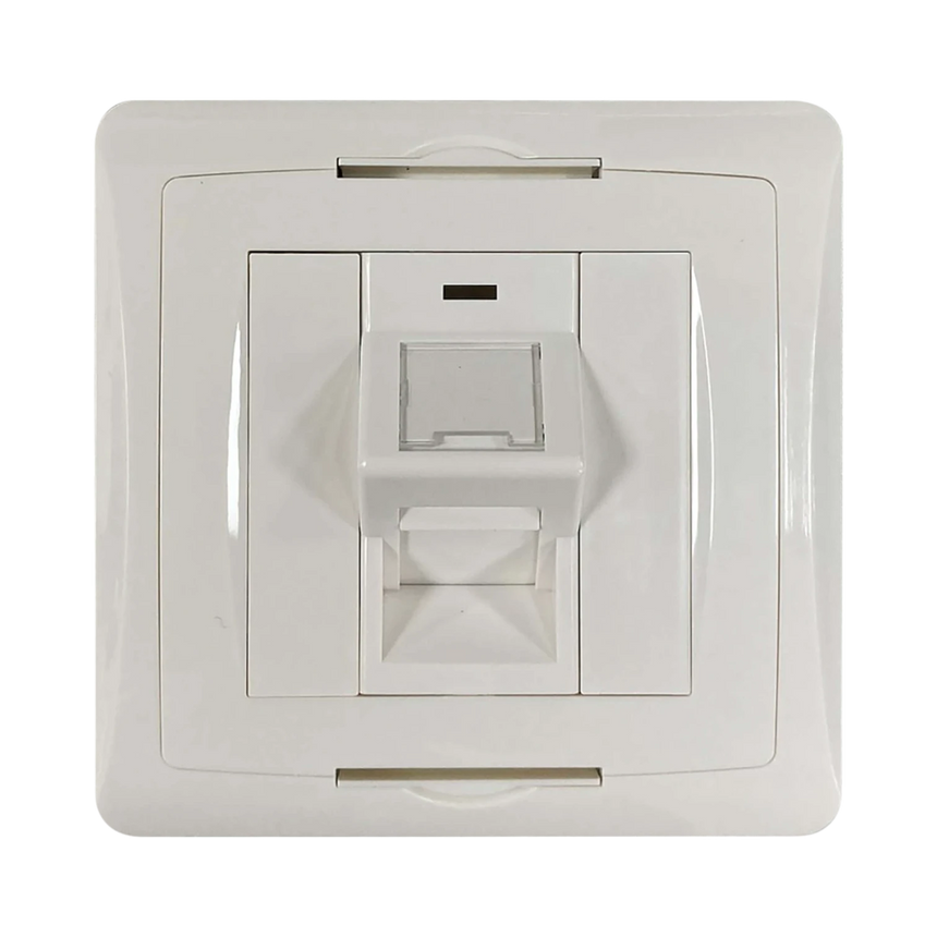 Tripp Lite 1-Port UK-Style Wall Plate, Unloaded Shuttered Angled Module, White, TAA — Being Shipped