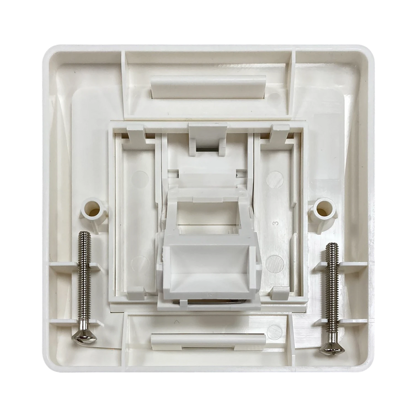 Tripp Lite 1-Port UK-Style Wall Plate, Unloaded Shuttered Angled Module, White, TAA — Being Shipped