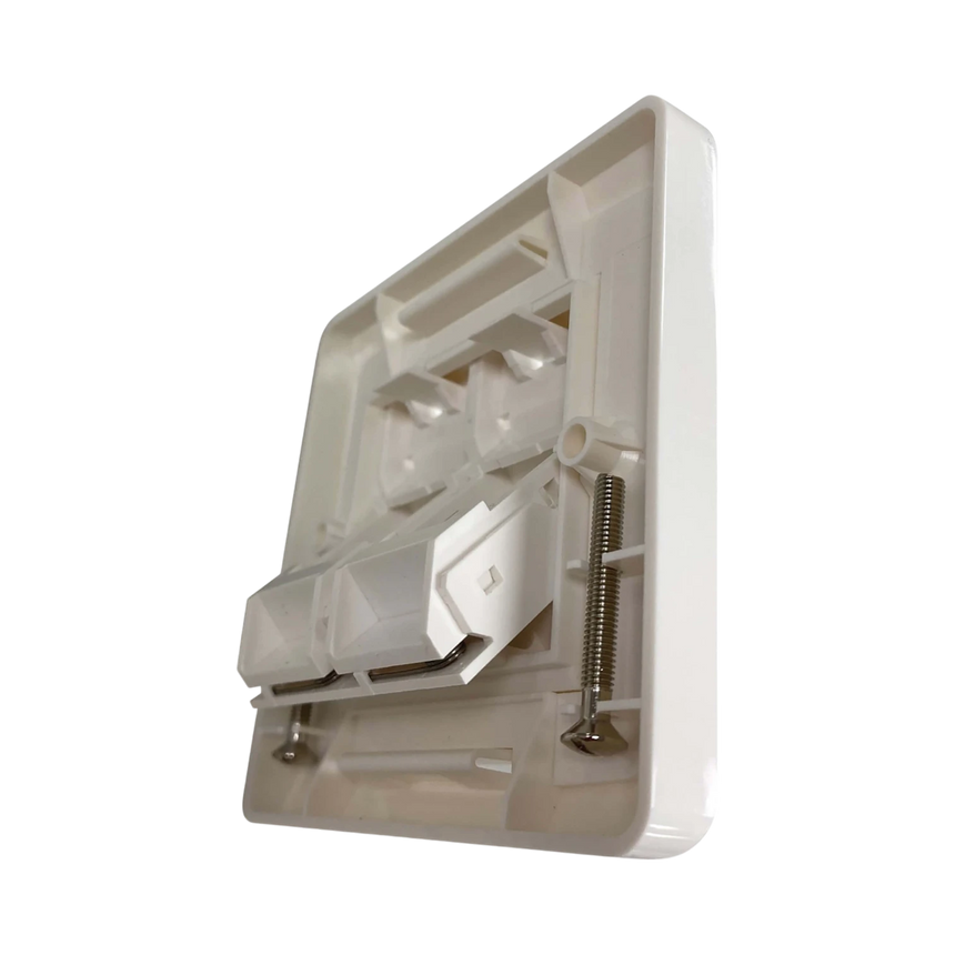 Tripp Lite 2-Port UK-Style Wall Plate, Unloaded Shuttered Angled Module, White, TAA — Being Shipped