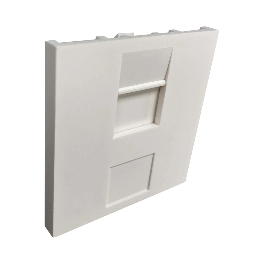 Tripp Lite 1-Port UK-Style Unloaded Shuttered Module, 50 x 50 mm, White, TAA — Being Shipped