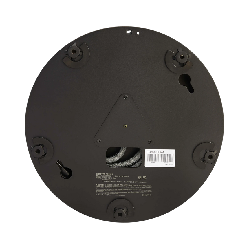 Tripp Lite Safe-IT 5-Port Mobile Power Tower and USB Charging Station - USB-C 60W, 4x USB-A, 6x 5-15R, Wireless Charging, 1000 Joules, 10 ft. Cord, Antimicrobial Protection — Being Shipped