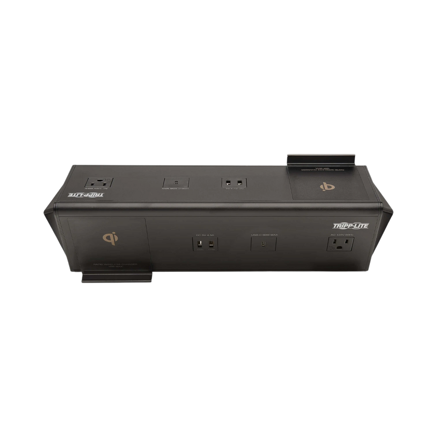 Tripp Lite Safe-IT 6-Port USB Charging Station, 2x USB-C 60W, 4x USB-A, 2x 5-15R, Wireless Charging, 1000 Joules, 10 ft. Cord, Antimicrobial Protection — Being Shipped
