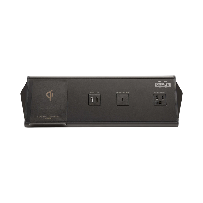 Tripp Lite Safe-IT 6-Port USB Charging Station, 2x USB-C 60W, 4x USB-A, 2x 5-15R, Wireless Charging, 1000 Joules, 10 ft. Cord, Antimicrobial Protection — Being Shipped