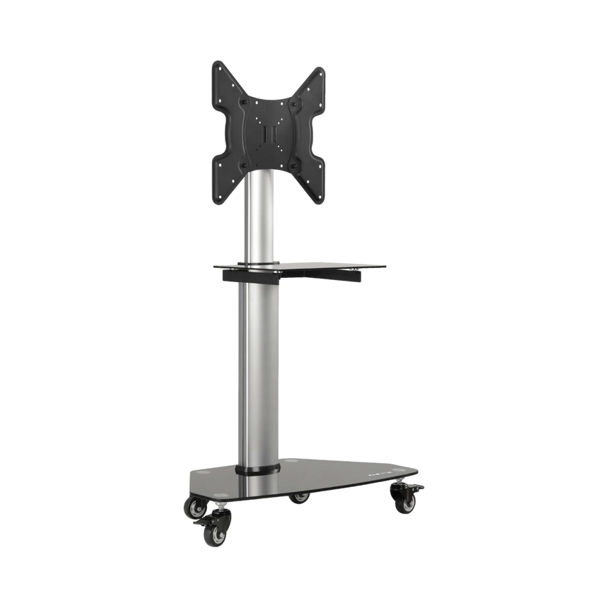 Tripp Lite Premier Rolling TV Cart for 32" to 55" Displays, Black Glass Base and Shelf, Locking Casters — Being Shipped