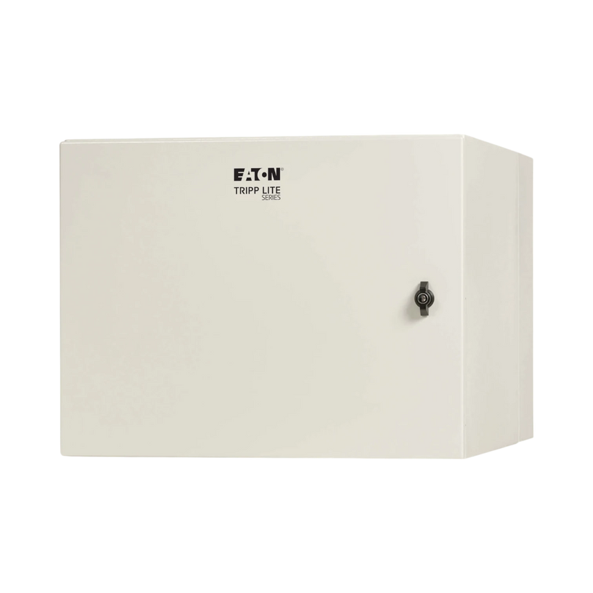 Tripp Lite SmartRack Industrial Enclosure with Lock, NEMA 4, Wall Mount, Metal Construction, Hinged Back, 28 in. Depth, 9U, Gray — Being Shipped