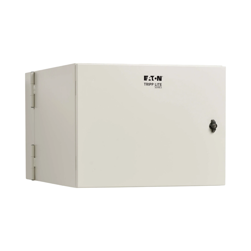 Tripp Lite SmartRack Industrial Enclosure with Lock, NEMA 4, Wall Mount, Metal Construction, Hinged Back, 32 in. Depth, 9U, Gray — Being Shipped